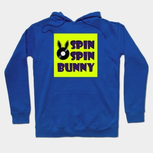 SpinSpinBunny Bunny Main Square Logo - Fluorescent Yellow, Purple Hoodie